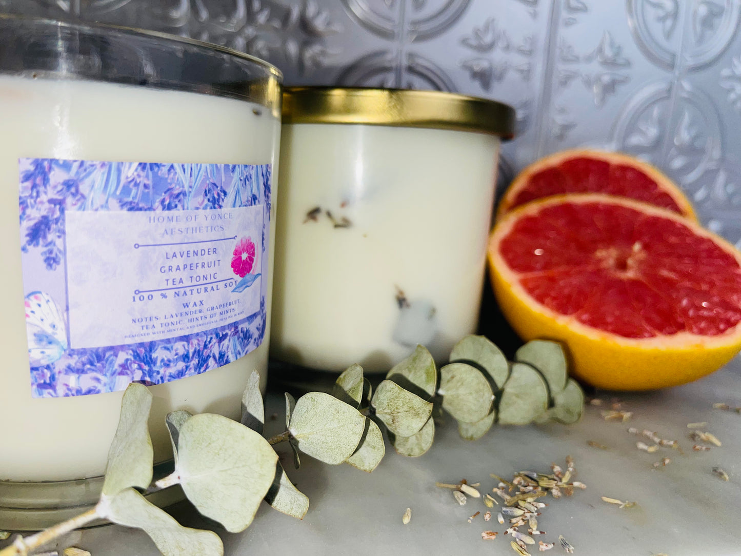 Lavender grapefruit Tea Tonic aromatherapy candle